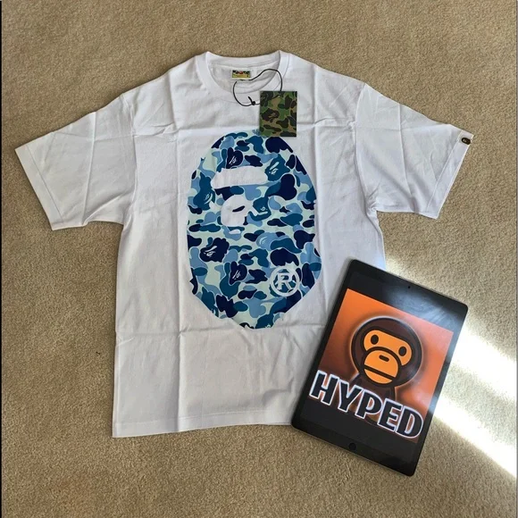 Bape Shirts Bape White Double Sided Blue Abc Camo Ape Poshmark